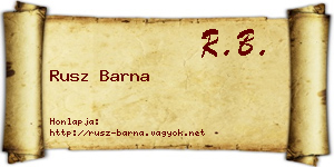 Rusz Barna névjegykártya