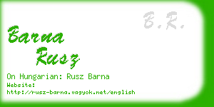 barna rusz business card